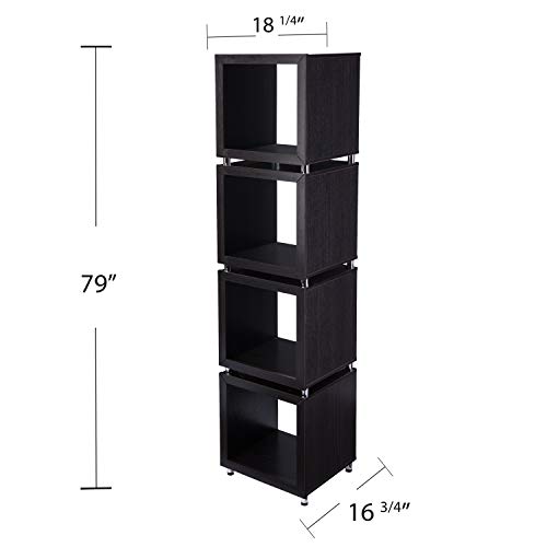 SEI Furniture Portgren 4-Tier Bookshelf, Dark Espresso/Chrome