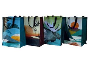 foremost reusable bag standard size artist series 4 pack, multicolor, (74014)