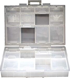 aidetek half transparent box-all-24 small parts beads stationery jewelry box organizer for sorted parts 3 sizes 24 compartments with lid