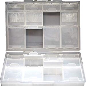 Aidetek Half Transparent BOX-ALL-24 Small Parts Beads Stationery Jewelry Box Organizer for Sorted Parts 3 Sizes 24 compartments with lid