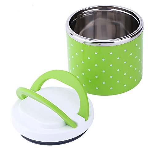 Stainless Steel Insulation Thermo Thermal Lunch Box, Portable Thermal Lunch Box Container Bento Box with Portable Double Handle, Suitable for School, Picnic, Camping, Office, Kitchen Use