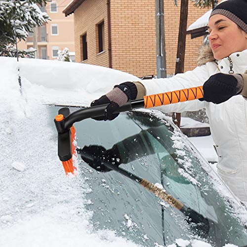 Lsyomne Car Snow Brush Removal with Ice Scraper for Car Windshield Detachable Snow Scraper with Foam Grip for Car Auto Truck SUV Windshield Windows