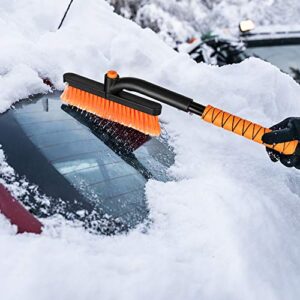 Lsyomne Car Snow Brush Removal with Ice Scraper for Car Windshield Detachable Snow Scraper with Foam Grip for Car Auto Truck SUV Windshield Windows