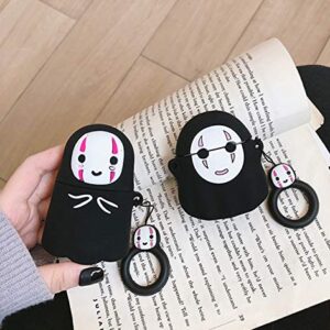 Jowhep Case for AirPod Pro 2019/Pro 2 Gen 2022 Cartoon Cute Silicone Cover with Keychain Fashion Funny Soft Protective Skin for Air Pods Pro Girls Boys Kids Kawaii Shell Cases for AirPods Pro Faceless