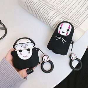 Jowhep Case for AirPod Pro 2019/Pro 2 Gen 2022 Cartoon Cute Silicone Cover with Keychain Fashion Funny Soft Protective Skin for Air Pods Pro Girls Boys Kids Kawaii Shell Cases for AirPods Pro Faceless