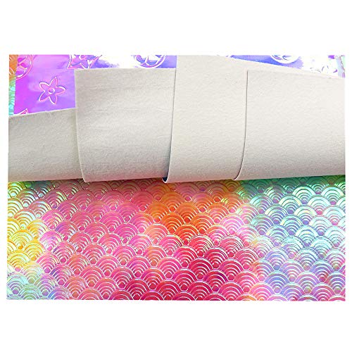Yuanchuan Rainbow Camouflage Leather Faux Leather Sheets, 12" x 8.3" A4, 7PCS Different Leopard Printed Synthetic Fabric, Good for DIY Craft Earring Bows Wallets Headdress Decoration (Rainbow Series)