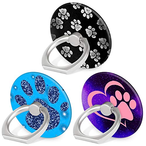 Bonoma Phone Ring Stand, 3 Pack Dog Paws 360 Degree Rotation Finger Grip Stand Holder Compatible with Smartphones and Tablets