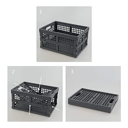 Yarebest 15 Liter Collapsible Crates, Plastic Folding Basket Bins Set of 3