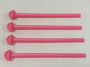 mcage lot of 4 bird cage universal plastic stand perches holders (8-inch, pink)