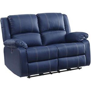 acme furniture zuriel love seats, blue