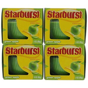 starburst scented candle 4 pack of 3 oz jars - green apple