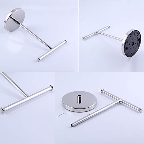 GERZWY Modern Free Standing Hand Towel Holder Tree Rack SUS 304 Stainless Steel Countertop Towel Ring Polished Finish