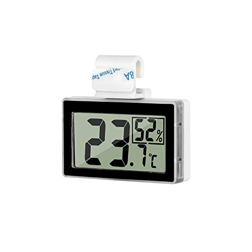 Reptile Thermometer Humidity and Temperature Sensor Gauges Reptile Digital Thermometer Digital Reptile Tank Thermometer Hygrometer with Hook Ideal for Reptile Tanks, Terrariums