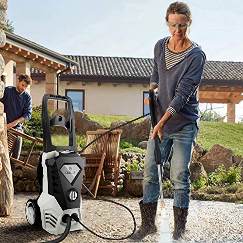 Electric Pressure Washer 1800W Power Washer High Pressure Washer Cleaner with 5 Adjustable Nozzles Built-in Detergent Tank,Hose Reels,Spray Gun,for Homes,Cars,Driveways,Patios