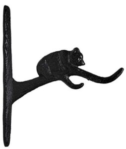 cast iron bear on tree wall hook, coat hook, utility hook, large 7.75-inches