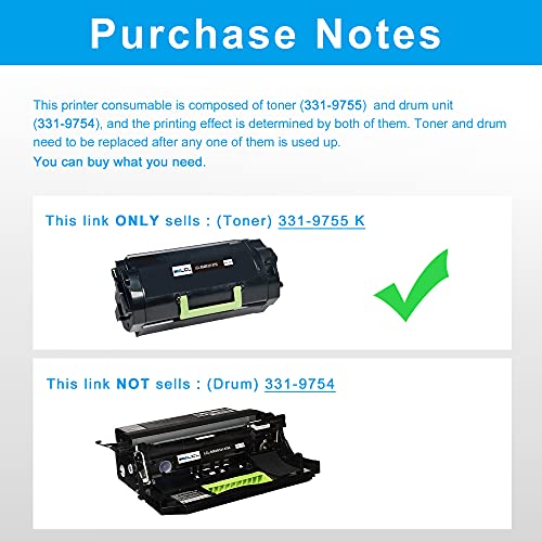 LCL Compatible Toner Cartridge Replacement for Dell B5460 B5465 B5460dn B5465dnf 25000 Pages 2TTWC 331-9755 331-9756 71MXV T6J1J 331-9797 GDFKW (1-Pack Black)