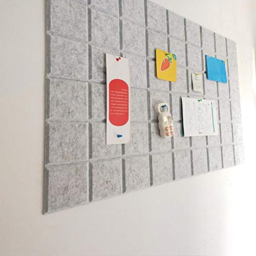 Felt Tile Board Square Push Pin Board for Wall Decor Self Adhesive Wall Bulletin Boards for Notes,Pictures,Photos,Memo, Office and Home Decor