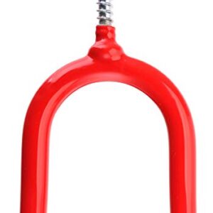 Yesland 12 Pack Screw-in Hooks Tool, Red Vinyl Coated Steel Wall Mount Utility U-Hooks Storage Household Hooks Tool Holders for Garden Tools, Shovels, Rakes & Workshop Organizer