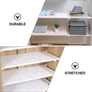 Cabilock Expandable Closet Tension Shelf Rod Adjustable Storage Rack Organizer DIY Divider Separator for Cabinet Wardrobe Cupboard Kitchen Bathroom White S