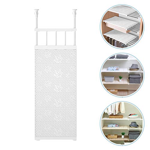 Cabilock Expandable Closet Tension Shelf Rod Adjustable Storage Rack Organizer DIY Divider Separator for Cabinet Wardrobe Cupboard Kitchen Bathroom White S