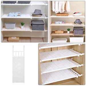 Cabilock Expandable Closet Tension Shelf Rod Adjustable Storage Rack Organizer DIY Divider Separator for Cabinet Wardrobe Cupboard Kitchen Bathroom White S