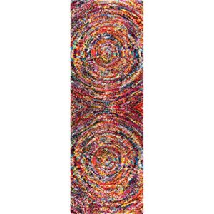 nuLOOM Ardelle Swirl Shag Runner Rug, 2' 6" x 6', Multi