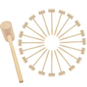 20pcs wooden hammers mallet,aulufft mini wood mallets pounding best cracking tool for crab, lobster and other shellfish seafood beating gavel (5.9 x 1.49 x 0.98 inch)