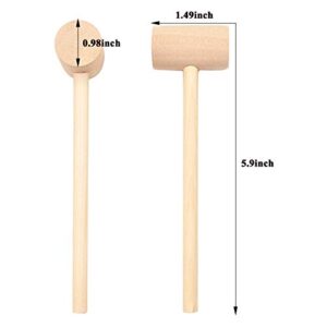 20PCS Wooden Hammers Mallet,Aulufft Mini Wood Mallets Pounding Best Cracking Tool for Crab, Lobster and Other Shellfish Seafood Beating Gavel (5.9 x 1.49 x 0.98 inch)