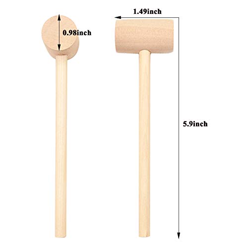 20PCS Wooden Hammers Mallet,Aulufft Mini Wood Mallets Pounding Best Cracking Tool for Crab, Lobster and Other Shellfish Seafood Beating Gavel (5.9 x 1.49 x 0.98 inch)