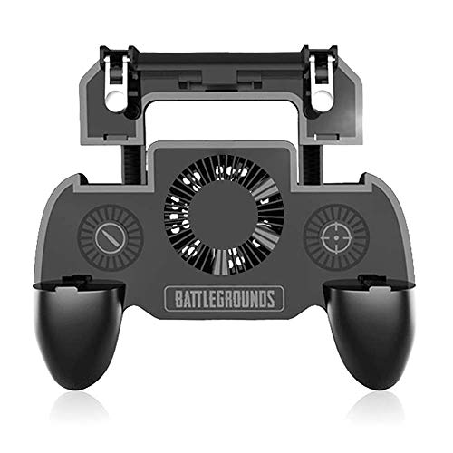 Sahe World - Mobile Gamepad | Phone Controller | Cooling Fan | 180° Flip Design | Aim & Shoot Trigger | Pubg Mobile Controller | iOS & Android 4.7-6.5" Mobile Phones Compatible | 4000mAh Power Bank