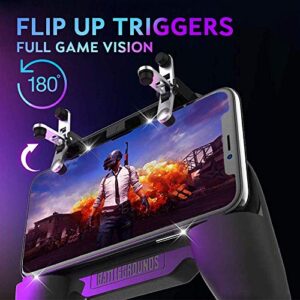 Sahe World - Mobile Gamepad | Phone Controller | Cooling Fan | 180° Flip Design | Aim & Shoot Trigger | Pubg Mobile Controller | iOS & Android 4.7-6.5" Mobile Phones Compatible | 4000mAh Power Bank