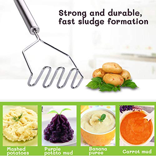 Potato Masher, Stainless Steel Masher for Kichen tool, Convenient for Making Guacamole, Egg Salad,Mashed Potato, Easy to Clean and Use