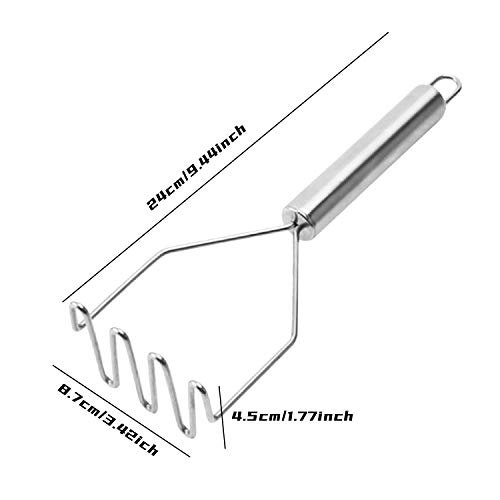 Potato Masher, Stainless Steel Masher for Kichen tool, Convenient for Making Guacamole, Egg Salad,Mashed Potato, Easy to Clean and Use