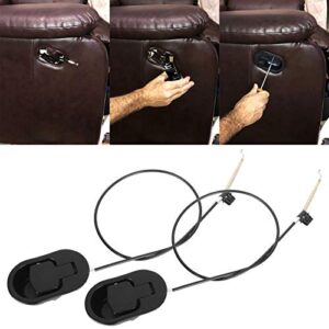 APACALI Recliner Pull Cable Replacement Set of 2, Universal Black Sofa Couch Recliner Release Cables with Metal Pull Handle fits Most Recliner Brands, Hook Exposed Cable Length (4.75")