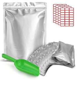 propremium 50 mylar bags 1 gallon - extra thick 7.4 mil - 10"x14" airtight vacuum sealing sealable mylar bags for long term food storage - odor free heat resistant - light and moisture proof fresh saver packs