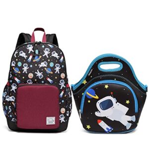 vaschy cute astronaut preschool backpack and neoprene lunch bag bundle