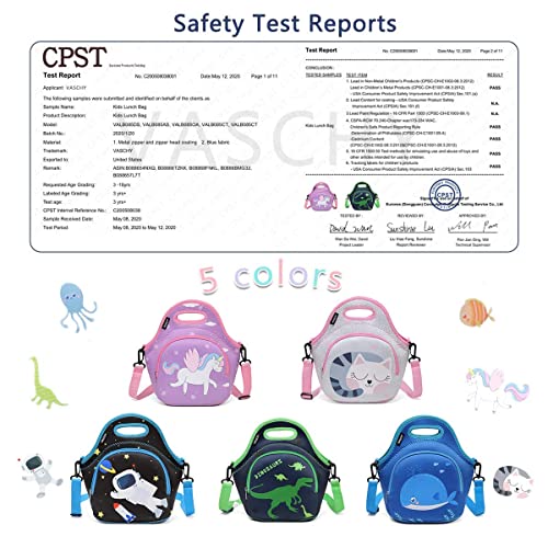 VASCHY Cute Astronaut Preschool Backpack and Neoprene Lunch Bag Bundle