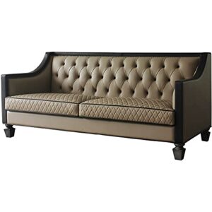 acme furniture upholstered sofas, tan/black/charcoal