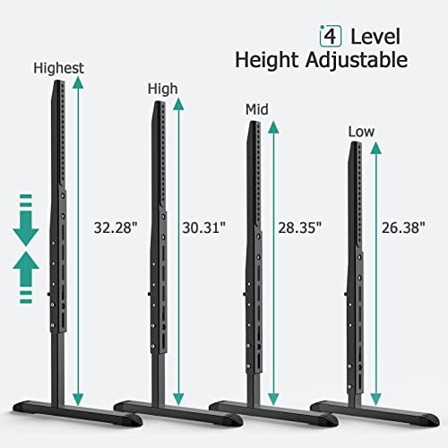 Universal TV Stand, Table Top TV Stand Base Replacement for Most 37 to 80 Inch LCD LED TVs, 4 Height Adjustable TV Legs with Cable Management Hold up to 100lbs,Max VESA 800x400mm,Black(SG81901)