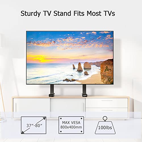 Universal TV Stand, Table Top TV Stand Base Replacement for Most 37 to 80 Inch LCD LED TVs, 4 Height Adjustable TV Legs with Cable Management Hold up to 100lbs,Max VESA 800x400mm,Black(SG81901)