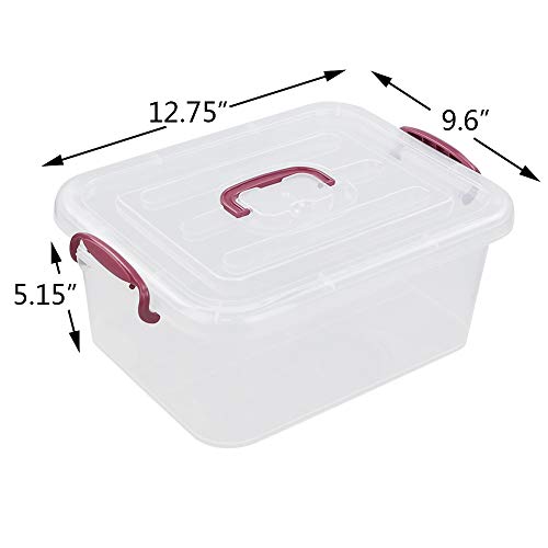 Joyeen 8 Quart Plastic Latching Storage Bins, Storage Boxes with Lids Set of 2