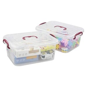 Joyeen 8 Quart Plastic Latching Storage Bins, Storage Boxes with Lids Set of 2