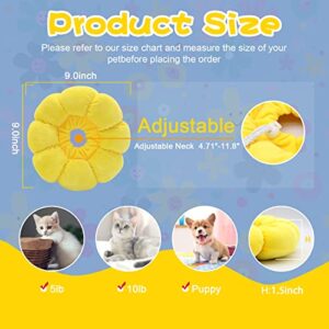 HYLYUN Cat Recovery Collar - Cute Sun Flower Neck Cat Cones After Surgery, Adjustable Cat E Collar, Surgery Recovery Elizabethan Collars for Kitten and Cats