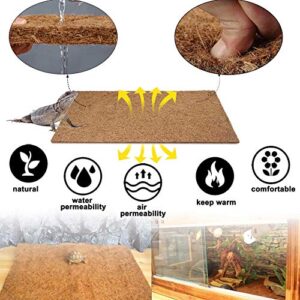 PINVNBY Reptile Carpet, 2 Sheets Lizard Terrarium Mat,Natural Coconut Fiber Substrate Bedding Habitat Liner Pads for Bearded Dragon Snake Bedding Gecko Tortoises Tortoise Chameleons