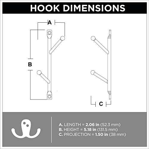 Franklin Brass Small Vertical Double Hook, Matte Black