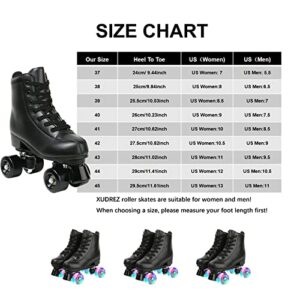 XUDREZ Roller Skate Shoes for Women Men PU Leather High-top Double-Row Roller Skates for Beginner, Professional Indoor Outdoor Roller Skates with Shoes Bag (Pink Wheel,38)