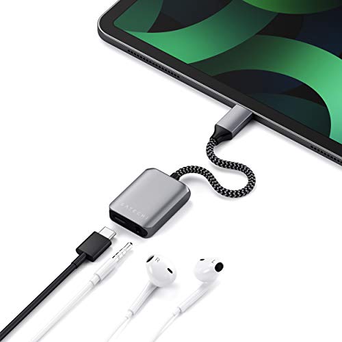 Satechi USB-C PD Audio Adapter - 3.5mm Headphone Jack Port & PD 3.0 Charging - Compatible with iPad Mini 6 Gen, 2022 iPad Air M1, 2021 iPad Por M1, 2020/2018 iPad Pro, 2020 iPad Air and More