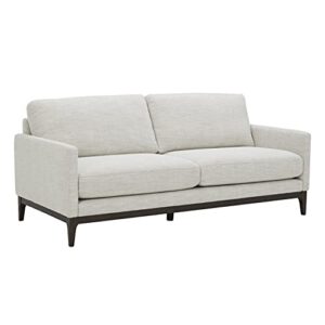 amazon brand – rivet contemporary apartment sofa with wood base, 76.8"w, ivory