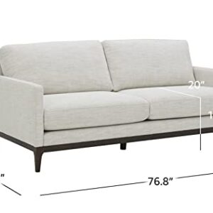 Amazon Brand – Rivet Contemporary Apartment Sofa with Wood Base, 76.8"W, Ivory
