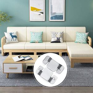 SONGTIY 4PCS Sectional Couch Connectors Furniture Connector, Premium Metal Sofa Interlocking Sofa Connector Bracket with Screws, Suitable for Loveseat